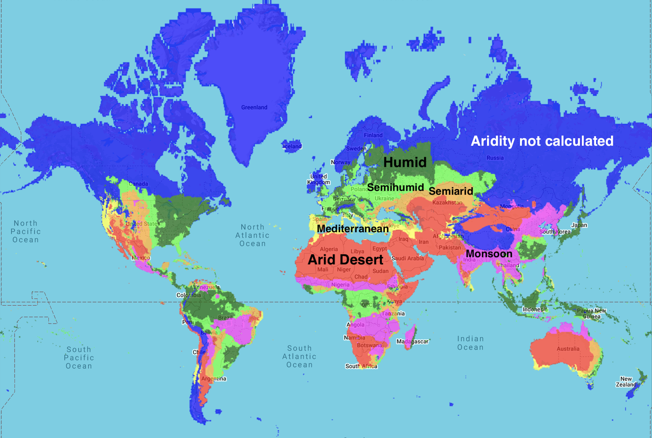 World Aridity map