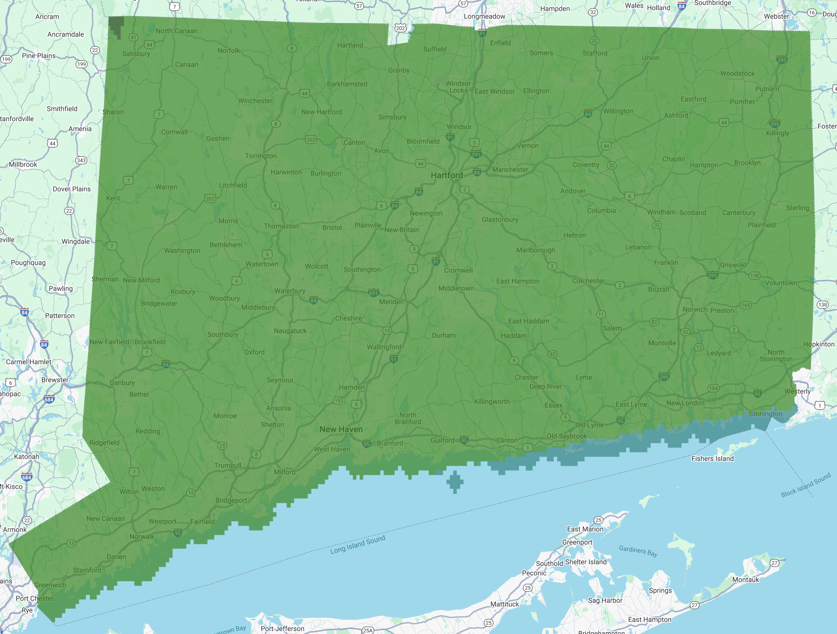 1981 - 2010 Connecticut map