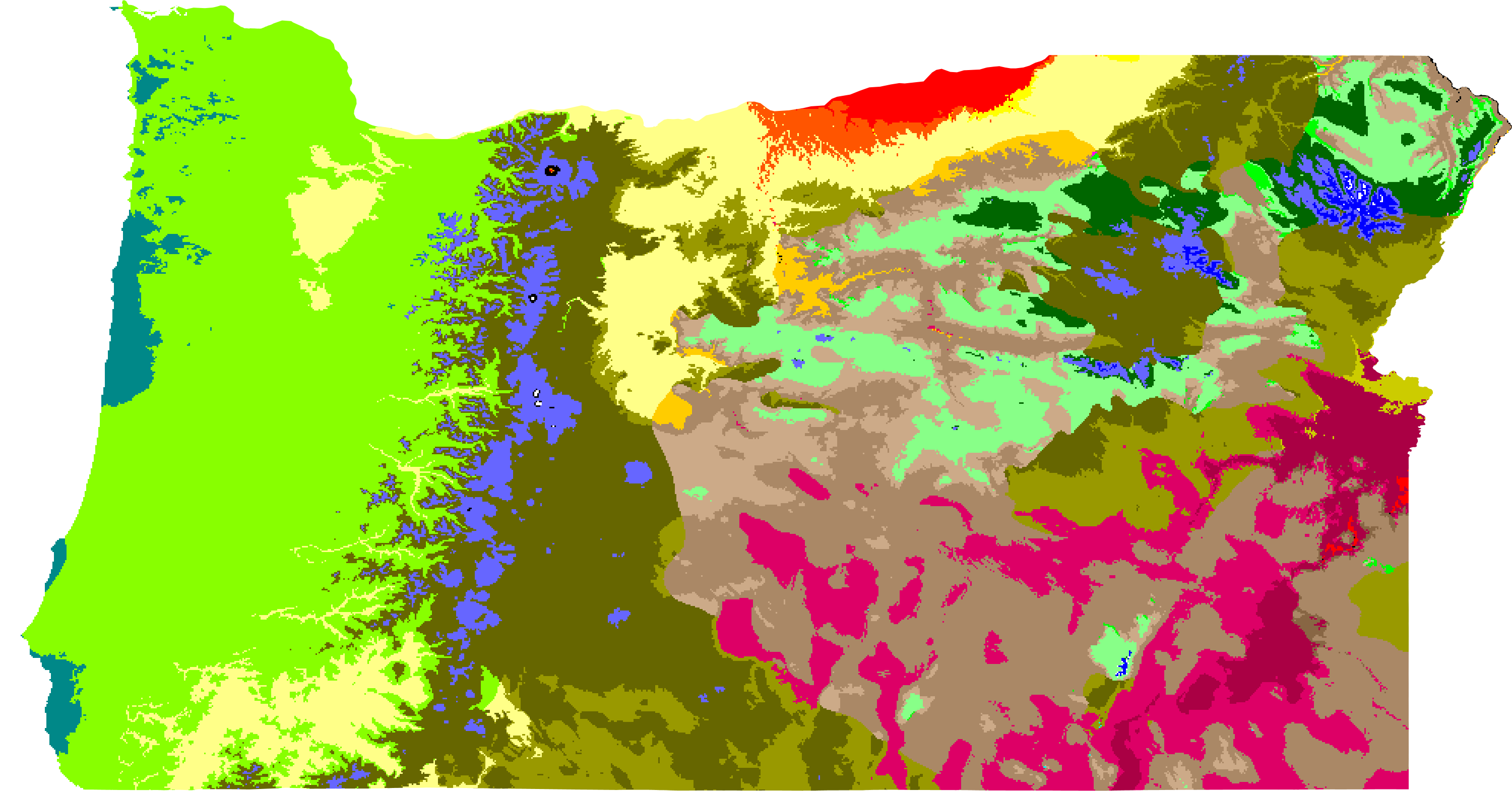 1981 - 2010 Oregon map