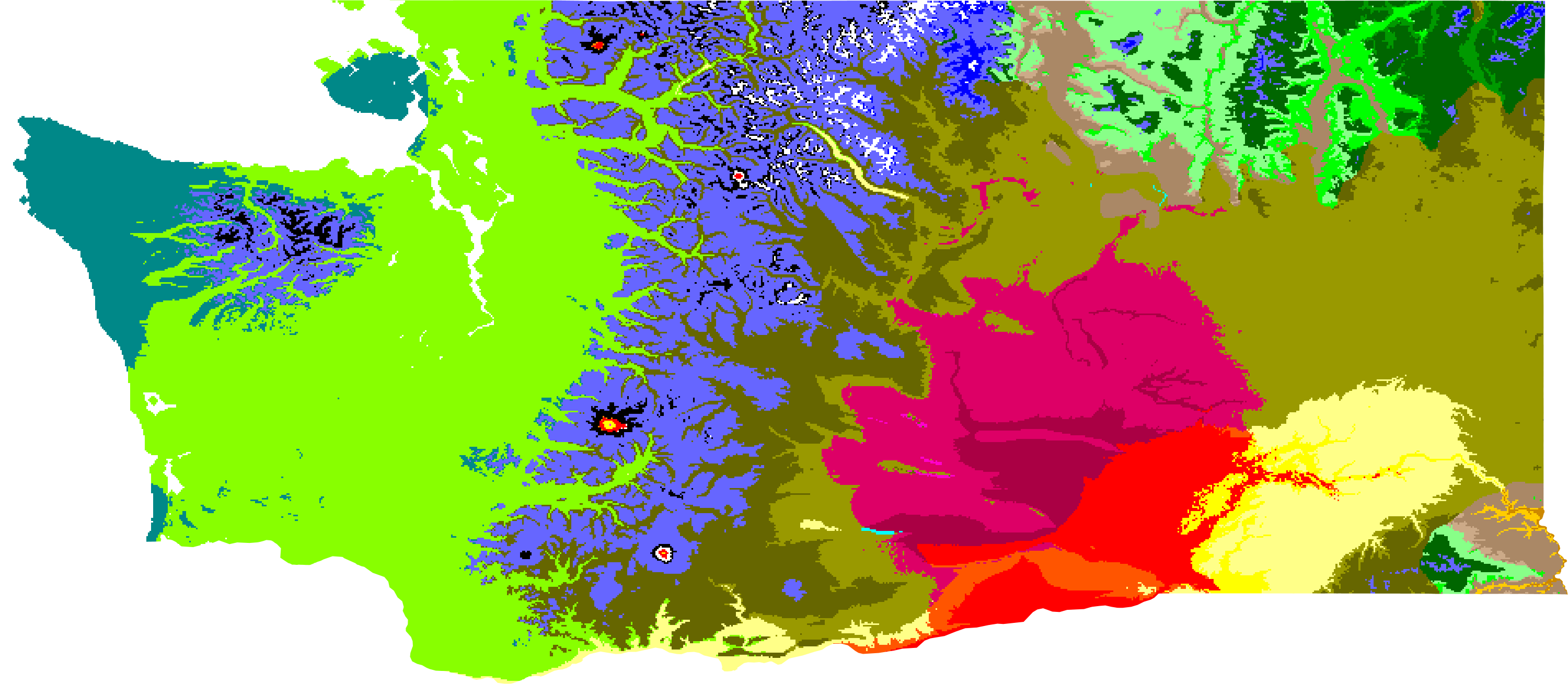 1981 - 2010 Washington map